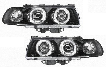 BMW 7 E38 94-98 ФАРЫ КПЛ. ТЮНИНГ С ЛИТЫМ ПОВОРОТОМ ПРОЗРАЧН/ЧЁРН С МОТОРОМ