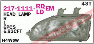 CIVIC(SDN/HB) 92-95 ФАРА ПРАВАЯ ЭЛЕКТРИЧ. 217-1111R-LD-EM CIVIC(SDN/HB) 92-95 ФАРА ПРАВАЯ ЭЛЕКТРИЧ. 217-1111R-LD-EM