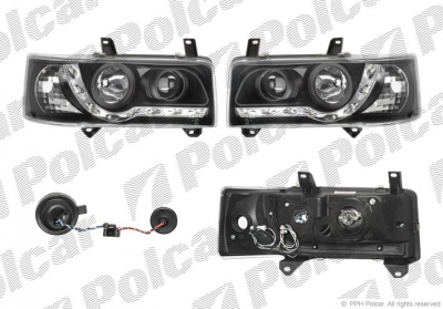 Купить на VW Transporter Т4 90-02 ФАРЫ ТЮНИНГ ДНЕВНОЙ СВЕТ+ЛИНЗА+ЛИТОЙ ПОВ.ПРОЗР.ЧЕРНЫЕ