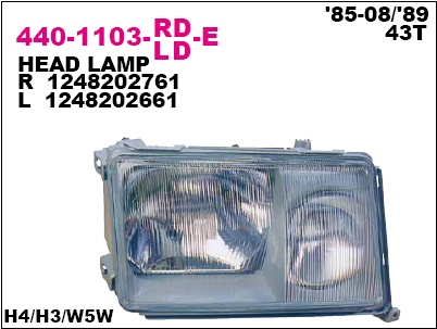 Mercedes/Мерседес W124 84-92 ФАРА ЛЕВАЯ    440-1103L-LD-E