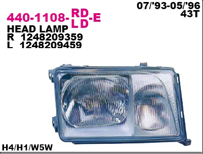 Mercedes/Мерседес W124 93-96 ФАРА ЛЕВАЯ (Е-КЛАСС) 440-1108L-LD-E Mercedes/Мерседес W124 93-96 ФАРА ЛЕВАЯ (Е-КЛАСС) 440-1108L-LD-E
