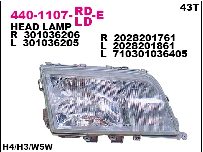 W202"C" 92-0896  R H1+H1+H3 ( VALEO)  440-1107R-LD-E