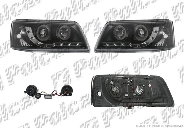 Купить на VW Transporter T5 2003- ФАРЫ ДНЕВНОГО СВЕТА+АНГ.ГЛАЗКИ+ЛИНЗОВАННЫЕ ЧЕРНЫЕ КОМПЛЕКТ