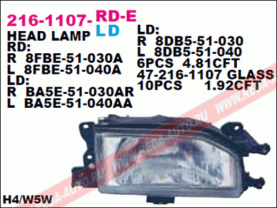 323 0487-89 ФАРА ЛЕВАЯ      216-1107L-LD