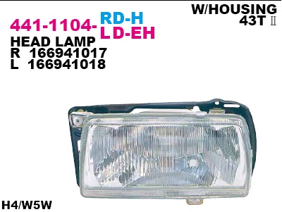 VW Jetta/Джетта 2 83-92 ФАРА ПРАВАЯ С РАМКОЙ 441-1104R-LD-EH VW Jetta/Джетта 2 83-92 ФАРА ПРАВАЯ С РАМКОЙ 441-1104R-LD-EH