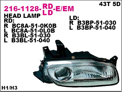 323(F) 94-98 ФАРА L ЭЛЕКТРИЧЕСКАЯ 216-1128L-LD-EM 323(F) 94-98 ФАРА L ЭЛЕКТРИЧЕСКАЯ 216-1128L-LD-EM