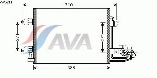 CADDY 04-/TOURAN 03- РАДИАТОР КОНДИЦИОНЕРА 580 x 451 x 16 mm CADDY 04-/TOURAN 03- РАДИАТОР КОНДИЦИОНЕРА 580 x 451 x 16 mm