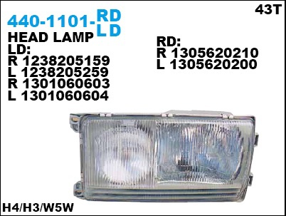 W123 76-85 ÔÀÐÀ R (ÐÅÔËÅÍÎÅ ÑÒÅÊËÎ) 440-1101R-LD W123 76-85 ÔÀÐÀ R (ÐÅÔËÅÍÎÅ ÑÒÅÊËÎ) 440-1101R-LD