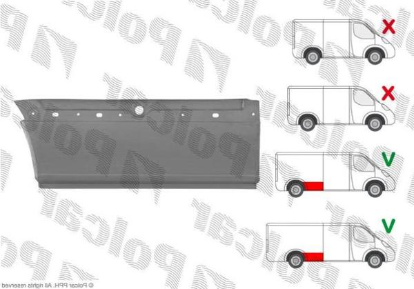 Купить на CRAFTER/Mercedes Sprinter/Мерседес Спринтер (906) 2006- РЕМКОМПЛЕКТ ЗАДНЕГО ПРАВОГО КРЫЛА ОТ ШВА ДО АРКИ ДЛИННАЯ БАЗА