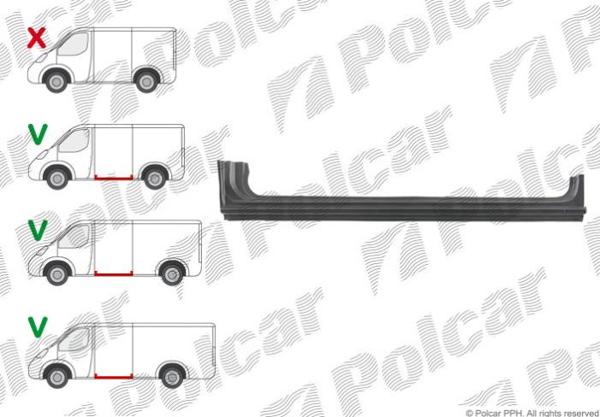 Купить на CRAFTER/Mercedes Sprinter/Мерседес Спринтер (906) 2006- ПОРОГ ПОД СДВИЖНУЮ ДВЕРЬ ЛЕВЫЙ