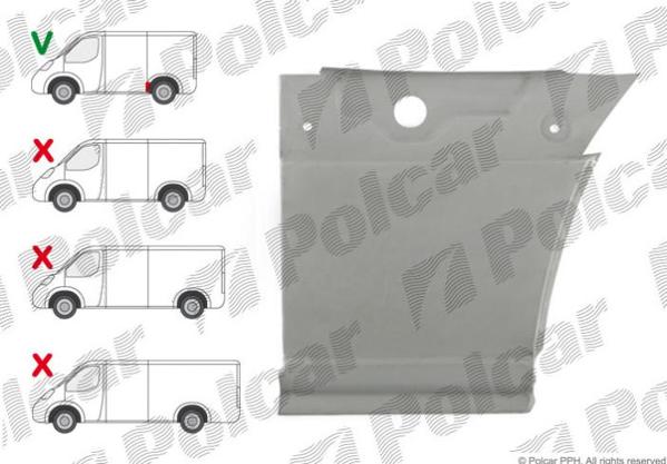 Купить на CRAFTER/Mercedes Sprinter/Мерседес Спринтер (906) 2006- РЕМКОМПЛЕКТ ЗАДНЕГО ЛЕВОГО КРЫЛА НИЖНЯЯ  ЧАСТЬ ДЛИНА 410ММ ВС393