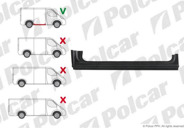 Купить на CRAFTER/Mercedes Sprinter/Мерседес Спринтер (906) 2006- ПОРОГ ПРАВЫЙ ПОД СДВИЖНУЮ ДВЕРЬ  ДЛ.1310ММ
