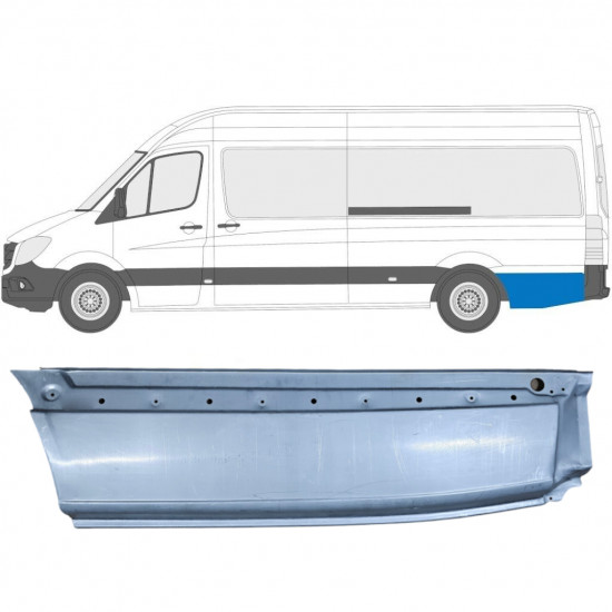 Купить на Mercedes Sprinter/Мерседес Спринтер (906) 2006- Р/К БОКОВИНЫ ЗА ЗАДНИМ КОЛЕСОМ ЛЕВОЕ ДЛИН.118СМ