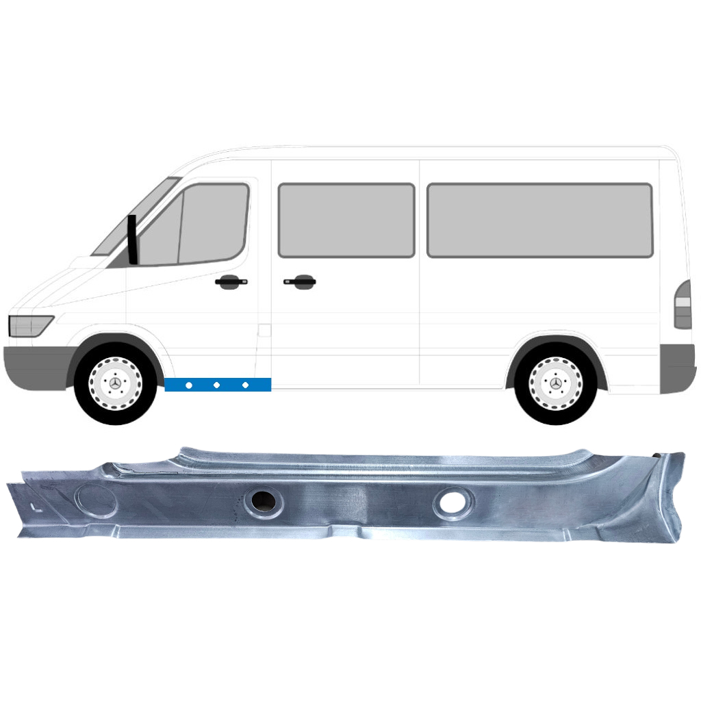 Mercedes Sprinter/Мерседес Спринтер 95-00 ПОРОГ ПОД ПЕРЕДНЮЮ  ДВЕРЬ L ВНУТРЕННИЙ (ОЦИНКОВАНО!) (Страна производства: Польша)