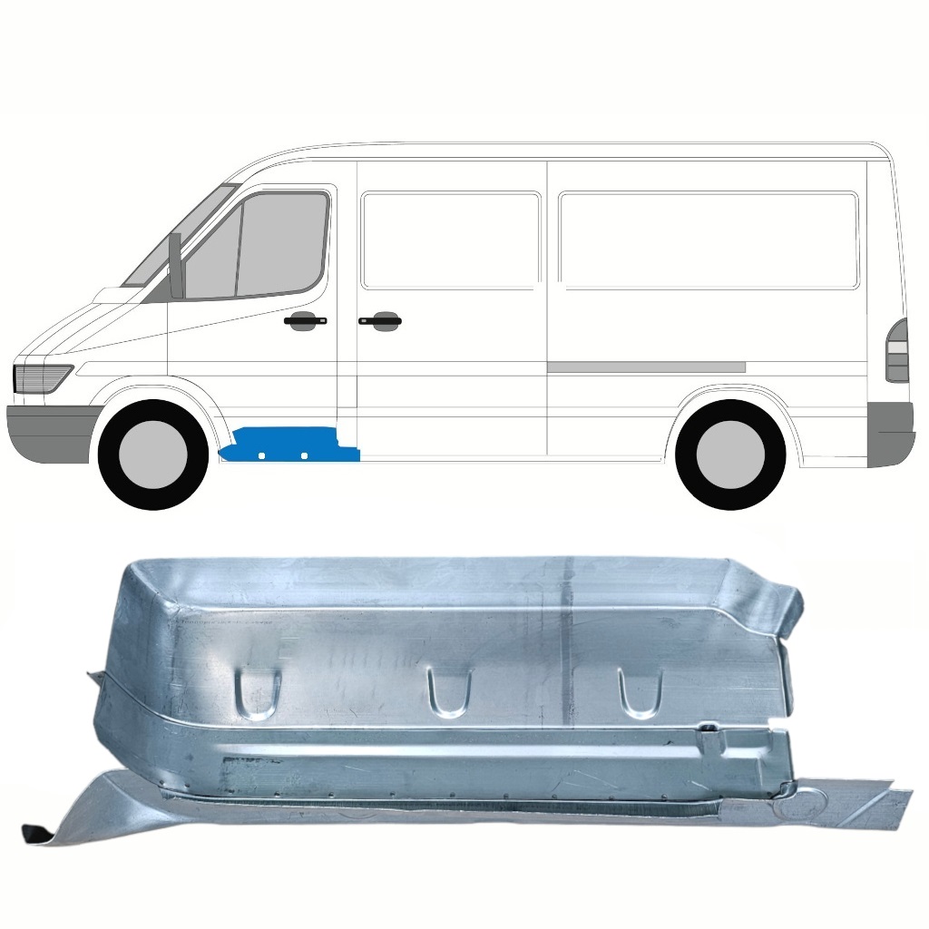 Mercedes Sprinter/Мерседес Спринтер 95- СТУПЕНЬ ЛЕВАЯ С УСИЛИТЕЛЕМ И ВНУТРЕННИМ ПОРОГОМ